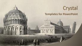  Presentation with history byzantine - Presentation design consisting of history byzantine - antique illustration of piazza dei background and a lemonade colored foreground