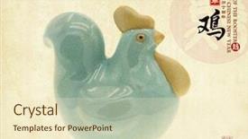  Presentation with chinese calligraphy - Amazing presentation theme having history calendar - chinese ceramic rooster chinese calligraphy backdrop and a cream colored foreground