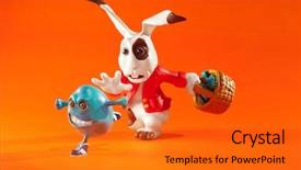  Presentation with rabbit - Beautiful presentation featuring history cartoons - easter eggs escape from rabbit backdrop and a gold colored foreground