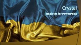  Presentation with waving flag black - Theme featuring history cartoons - grunge ukraine waving flag background and a  colored foreground