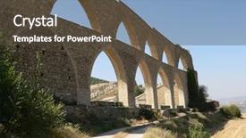  Presentation with aqueduct - PPT theme having civil engineering bridge - aqueduct - morella spain background and a tawny brown colored foreground