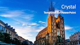  Presentation with history - Colorful theme enhanced with history clothing - cloth hall in krakow poland backdrop and a  colored foreground