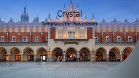  Presentation with function hall - Presentation consisting of history clothing - krakow cloth hall background and a teal colored foreground