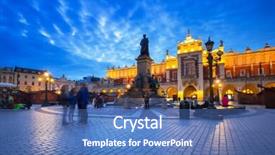  Presentation with main engine - Presentation theme having history clothing - krakow cloth hall background and a teal colored foreground