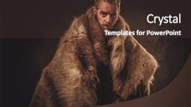 Presentation with warrior - Cool new PPT theme with history clothing - viking konung in a traditional backdrop and a tawny brown colored foreground