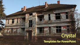  Presentation with soviet - Amazing slides having history cold war - abandoned building in the area backdrop and a tawny brown colored foreground
