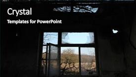  Presentation with czech republic - PPT theme consisting of history cold war - abandoned building in the area background and a black colored foreground