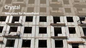  Presentation with history war - Colorful presentation theme enhanced with history cold war - abandoned dwelling building backdrop and a gray colored foreground