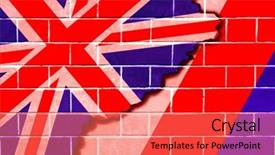  Presentation with british war - PPT layouts having history cold war - british and russian flag background and a coral colored foreground
