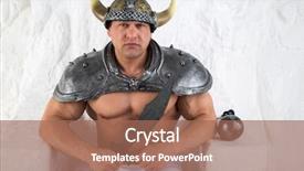  Presentation with cold war - Slide set featuring history cold war - muscular man in costume viking background and a coral colored foreground