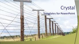  Presentation with cold war - Theme with history cold war - remains of iron curtain cizov background and a sky blue colored foreground