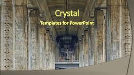  Presentation with top view of amazon river - PPT theme featuring history cold war - view under bridge background and a tawny brown colored foreground