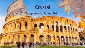  Presentation with rome italy - Audience pleasing slide set consisting of history coliseu - colosseum with autumn leaves rome backdrop and a light blue colored foreground