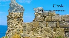  Presentation with history time - Audience pleasing presentation theme consisting of history colonial time - ruins of ancient greek colony backdrop and a  colored foreground