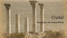  Presentation with ancient greek - Cool new PPT theme with history colonial time - ruins of ancient greek colony backdrop and a coral colored foreground