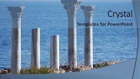  Presentation with ancient greek - Amazing PPT layouts having history colonial time - ruins of ancient greek colony backdrop and a teal colored foreground