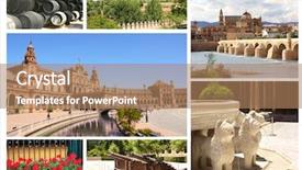  Presentation with spain - Theme enhanced with history cordoba - collection - famous places background and a coral colored foreground