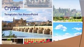 Presentation with cordoba - Slide deck with history cordoba - collection - famous places background and a sky blue colored foreground