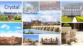  Presentation with iceland location famous place kirkjufellsfoss - PPT theme with history cordoba - collection - famous places background and a sky blue colored foreground