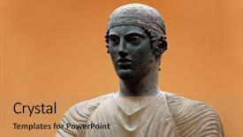  Presentation with ancient history - Colorful presentation theme enhanced with history delphi - ancient greek sculpture from delfi backdrop and a  colored foreground