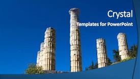  Presentation with plastic waste dumping site - Amazing PPT theme having history delphi - olympia archeological site peloponnese greece backdrop and a  colored foreground