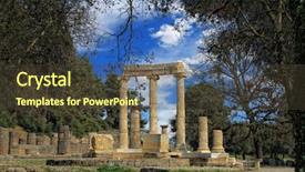  Presentation with history - Beautiful PPT theme featuring history delphi - olympia archeological site peloponnese greece backdrop and a  colored foreground