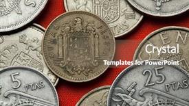  Presentation with pancasila indonesia coat of arms - PPT layouts featuring history ditadura - coins of spain coat background and a violet colored foreground