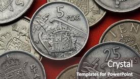  Presentation with pancasila indonesia coat of arms - Cool new PPT theme with history ditadura - coins of spain coat backdrop and a tawny brown colored foreground