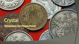  Presentation with pancasila indonesia coat of arms - Slides with history ditadura - coins of spain under franco background and a tawny brown colored foreground