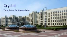  Presentation with independence - PPT layouts having history ditadura - parliament building and lenin statue background and a sky blue colored foreground