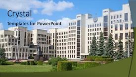  Presentation with independence - Beautiful slide set featuring history ditadura - parliament building on the independence backdrop and a light blue colored foreground