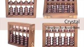  Presentation with prosperity - Colorful presentation design enhanced with history economic - abacus mean symbols of wealth backdrop and a coral colored foreground