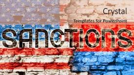  Presentation with russia america - Presentation design featuring history economic - flags of america and russia background and a coral colored foreground