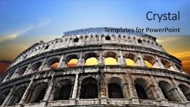  Presentation with rome - Amazing presentation design having history europe - colosseum in rome backdrop and a light blue colored foreground