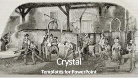 Presentation with foundry - Beautiful PPT theme featuring history europe - old illustration of iron production backdrop and a gray colored foreground