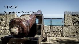  Presentation with internship defense - Amazing slides having history florida - defense spanish cannon pointing backdrop and a light blue colored foreground