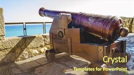  Presentation with spanish - Amazing PPT layouts having history florida - spanish cannon pointing backdrop and a tawny brown colored foreground