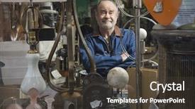  Presentation with antique quote - PPT theme featuring history furniture - antique store owner background and a  colored foreground