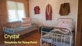  Presentation with old clothes - Amazing slides having history furniture - old slavic interior bedroom backdrop and a tawny brown colored foreground