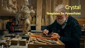 Presentation with wood carving - Theme featuring history furniture - senior wood carving professional background and a tawny brown colored foreground