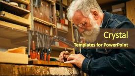  Presentation with wood carving - Beautiful PPT theme featuring history furniture - senior wood carving professional backdrop and a tawny brown colored foreground