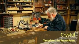  Presentation with wood carving - Theme featuring history furniture - senior wood carving professional background and a tawny brown colored foreground