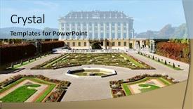  Presentation with schonbrunn - Presentation theme enhanced with history habsburgs - beautiful schonbrunn palace in vienna background and a light blue colored foreground