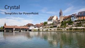  Presentation with old - PPT theme having history habsburgs - bremgarten old town near zurich background and a light blue colored foreground