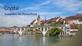 Presentation with old - Amazing presentation theme having history habsburgs - bremgarten old town near zurich backdrop and a light blue colored foreground