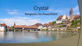  Presentation with old - PPT layouts enhanced with history habsburgs - bremgarten old town near zurich background and a light blue colored foreground