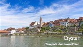  Presentation with old movie strip - Amazing presentation theme having history habsburgs - bremgarten old town near zurich backdrop and a gray colored foreground