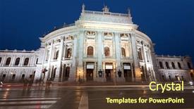  Presentation with vienna - PPT theme with history habsburgs - k k hofburgtheater at night background and a tawny brown colored foreground