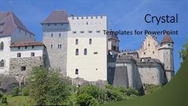  Presentation with switzerland - Presentation theme enhanced with history habsburgs - lenzburg castle near zurich switzerland background and a teal colored foreground