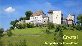  Presentation with switzerland - Audience pleasing theme consisting of history habsburgs - lenzburg castle near zurich switzerland backdrop and a  colored foreground